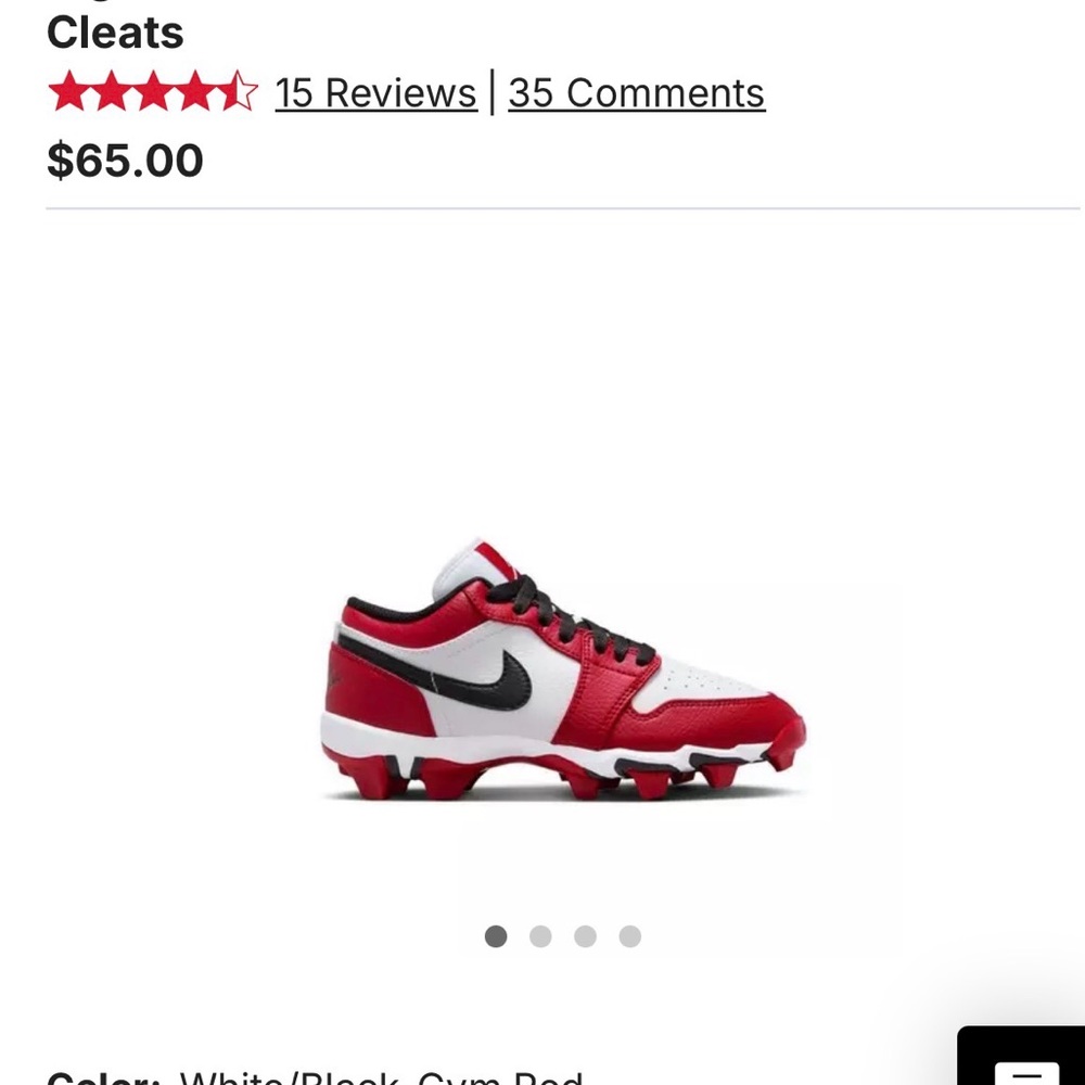 Nike Kids Red White and Black Soccer Cleats